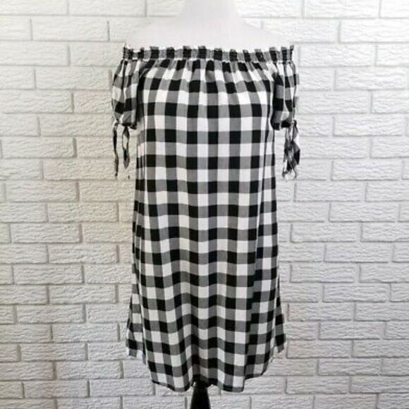 NWT Loft off shoulder plaid dress. Medium - Picture 4 of 4